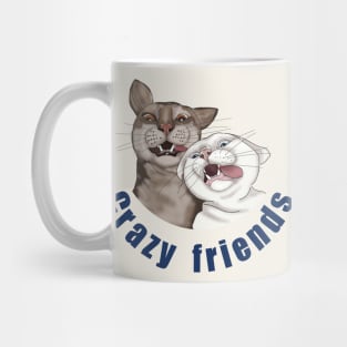 Crazy friends Crazy cats Real friends Funny cats Mug